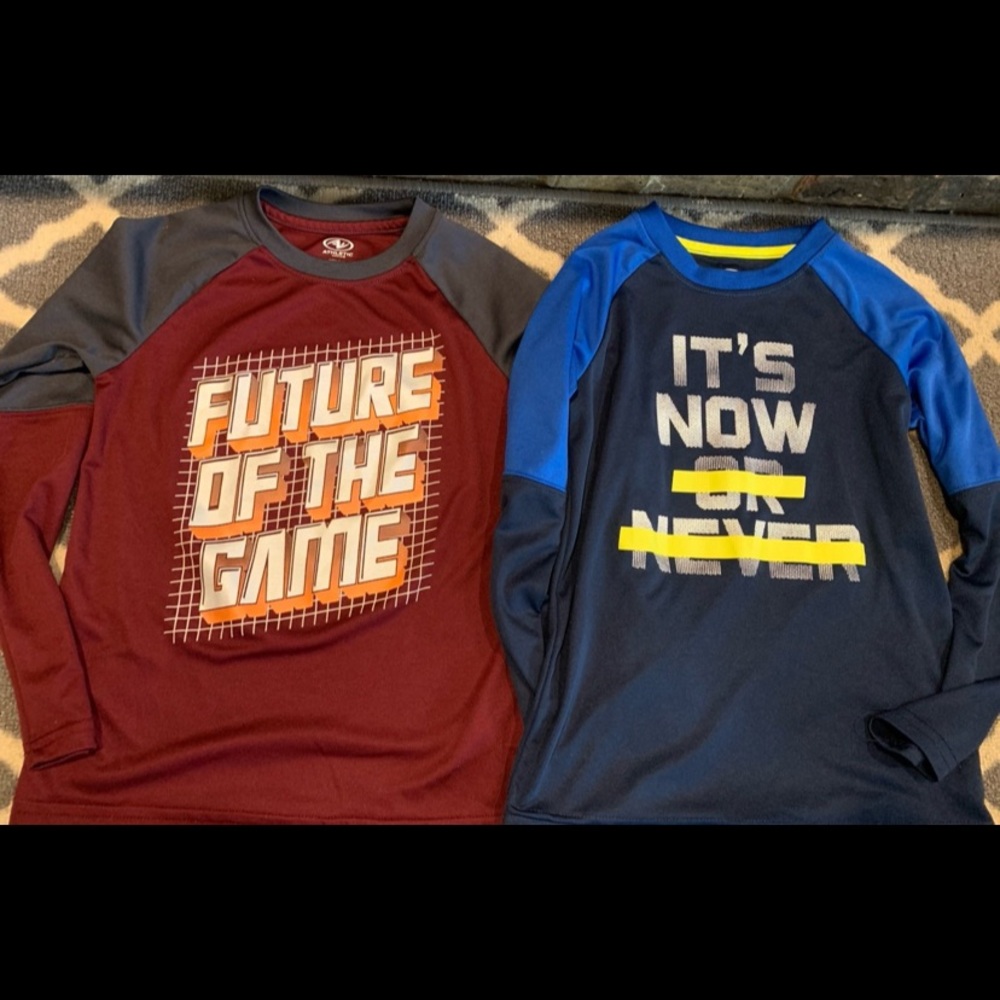 Boys size 6 moisture wicking long sleeved shirts